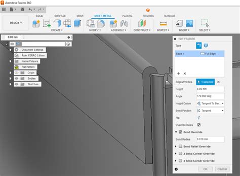 fusion 360 convert solid to sheet metal|fusion 360 sheet metal hem.